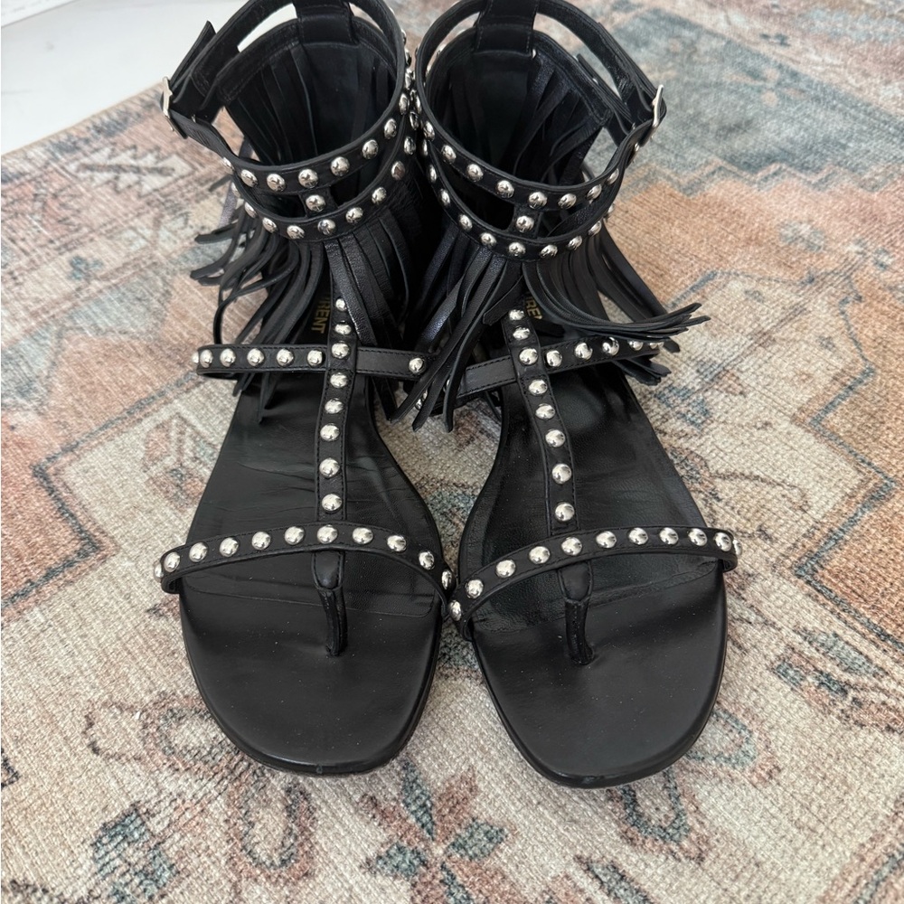 Saint Laurent Black Gladiator Sandals 40 - Picture 2 of 9